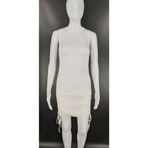 BB Dakota White Ribbed Sleeveless Mini Dress